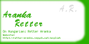 aranka retter business card